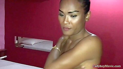 Asian brunette teen gets on the knees and does anal sex