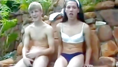 Erotic and thrilling outdoor scene with a sexy brunette 084