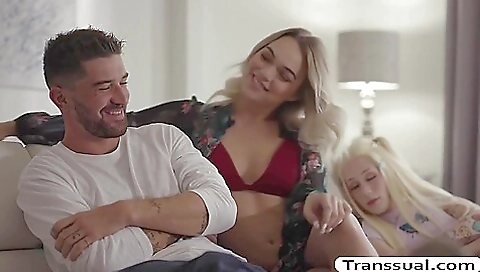 Blonde shemale gets her ass fucked by the hot anal