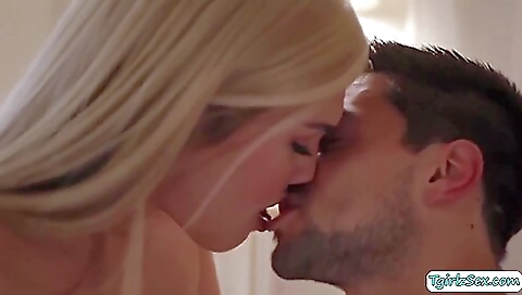 Blonde shemale loves sucking on a big cock and it's fucking hard