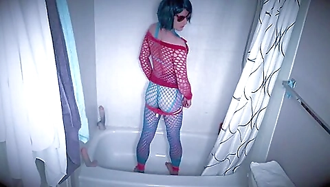 Latina with a tight body enjoys a deepthroat dildo