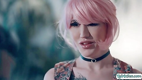 Sexy bareback and big ass brunette with huge boobs