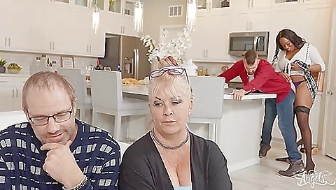 Ebony girl has anal sex with a hard cock and rides it