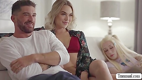 Hot blonde milf blows and gets on her boyfriend's cock