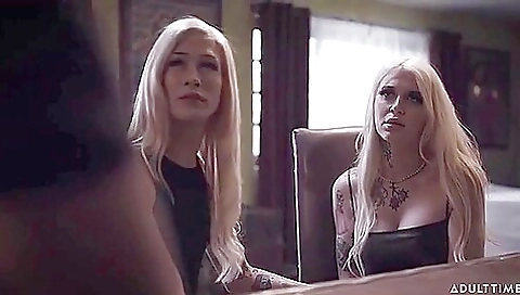 Trans woman has sex with a hot guy in a bdsm threesome